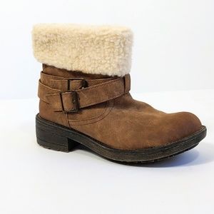 Rocket Dog| K9 Fur Topped Ankle Booties Buckles